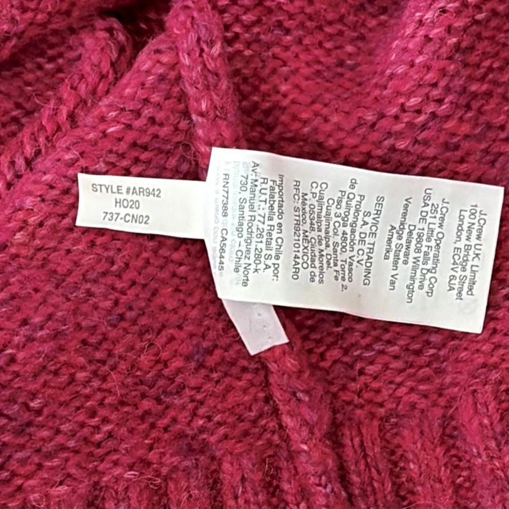 J. CREW Alpaca Blend Crewneck Sweater Pink‎ Merino Wool Heathered Fuchsia Medium